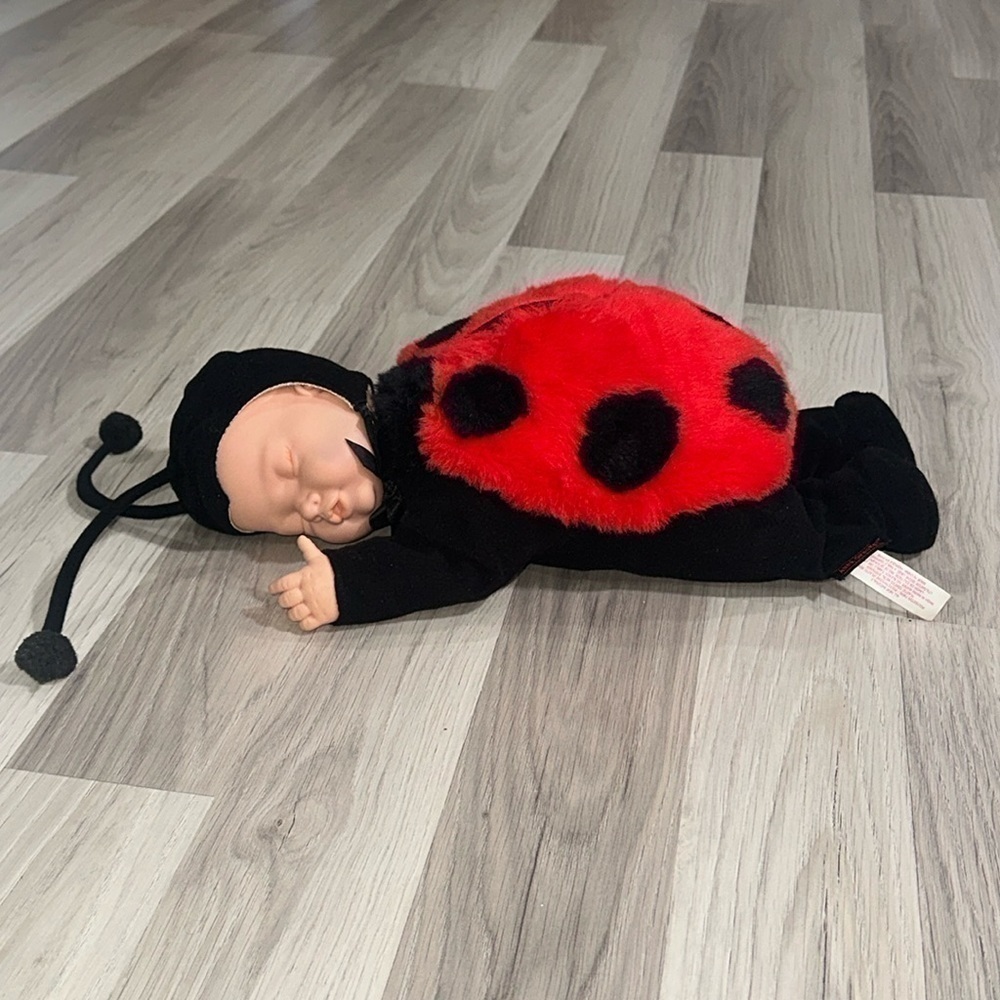 Vintage 1997 Anne Geddes Baby Ladybug Bean Filled Collection Plush Sleep 15"